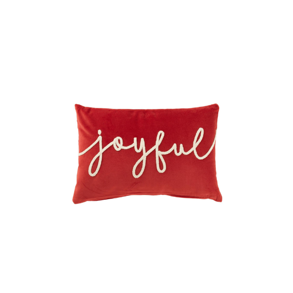 Coussin Joyful velours ROUGE JLINE