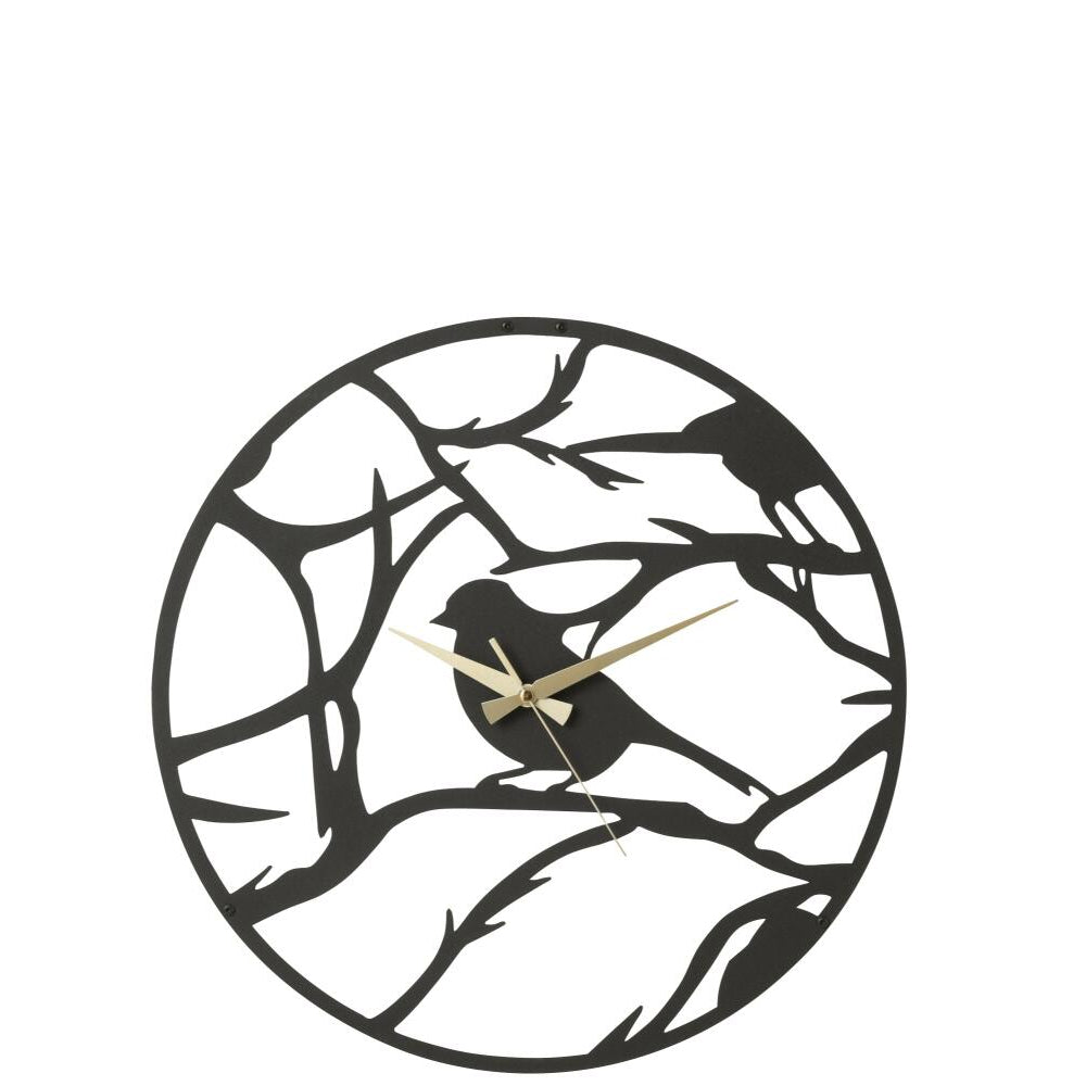 Horloge oiseau métal noir JLINE