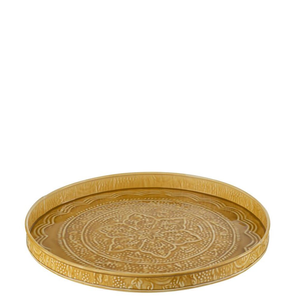 Plateau rond jaune métal diam35 JLINE