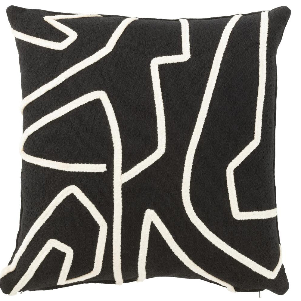 Coussin noir ligne blanche JLINE