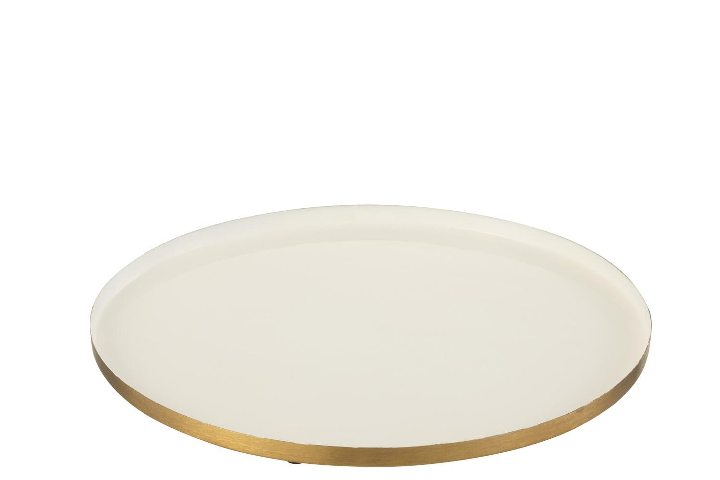 Plateau rond blanc/or métal diam 40 JLINE