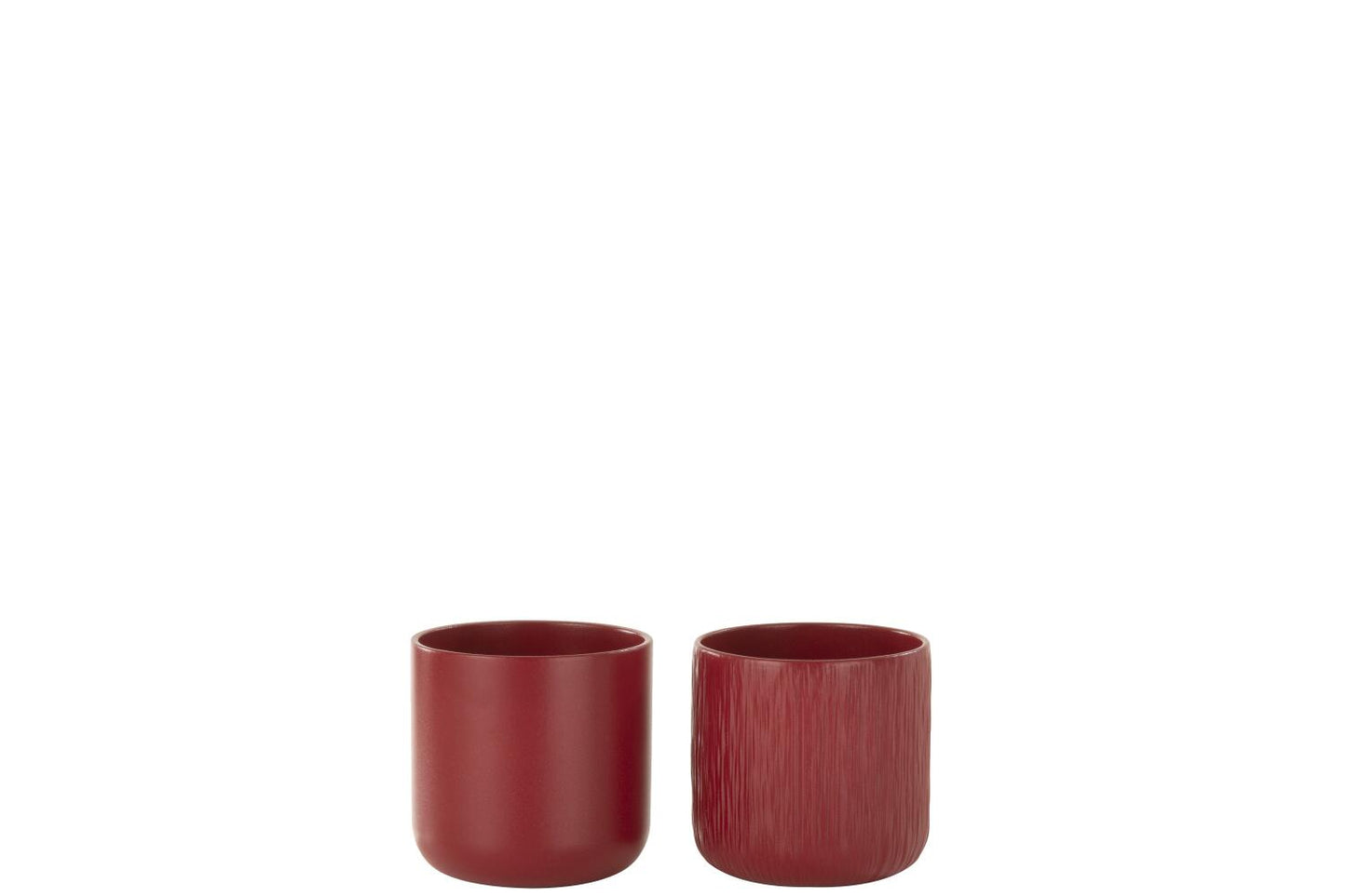 Cache-pot rouge lisse/strié JLINE