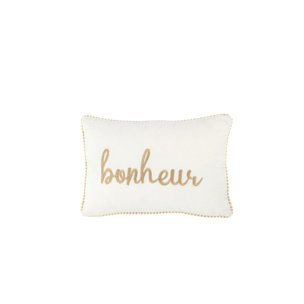 COUSSIN BONHEUR BLANC/OR JLINE