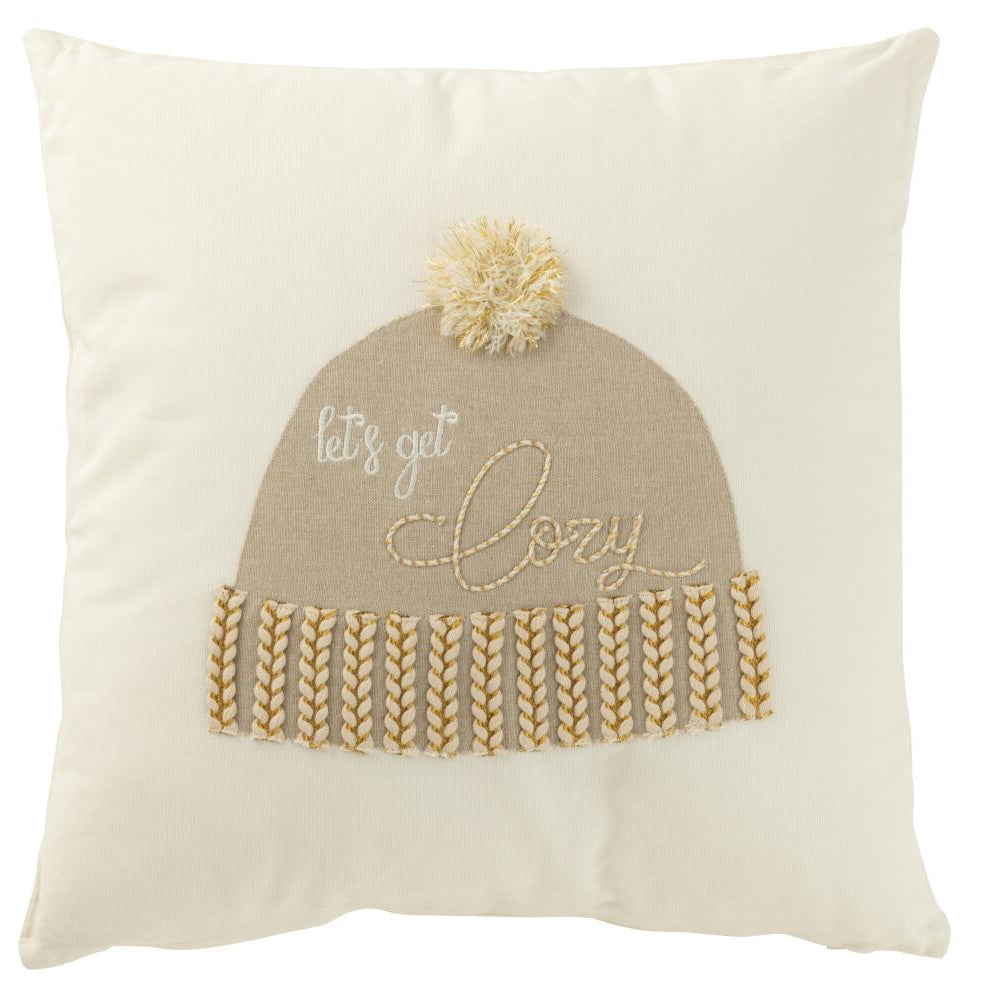 Coussin Bonnet blanc/beige JLINE