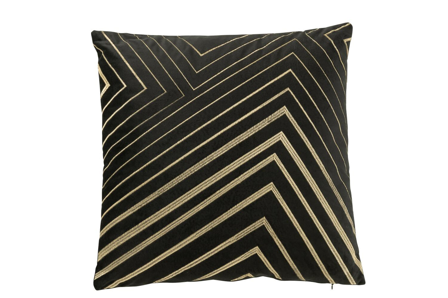 Coussin rayures noir/or JLINE