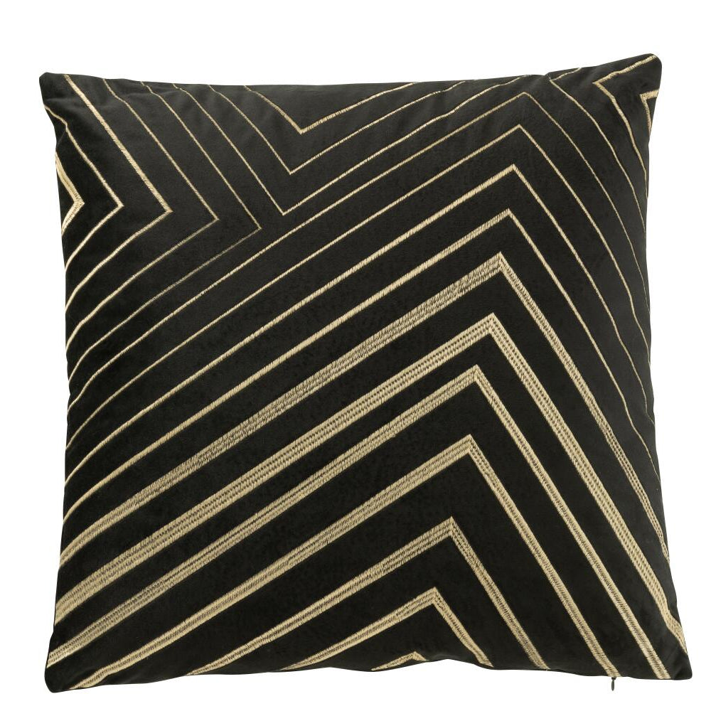 Coussin rayures noir/or JLINE