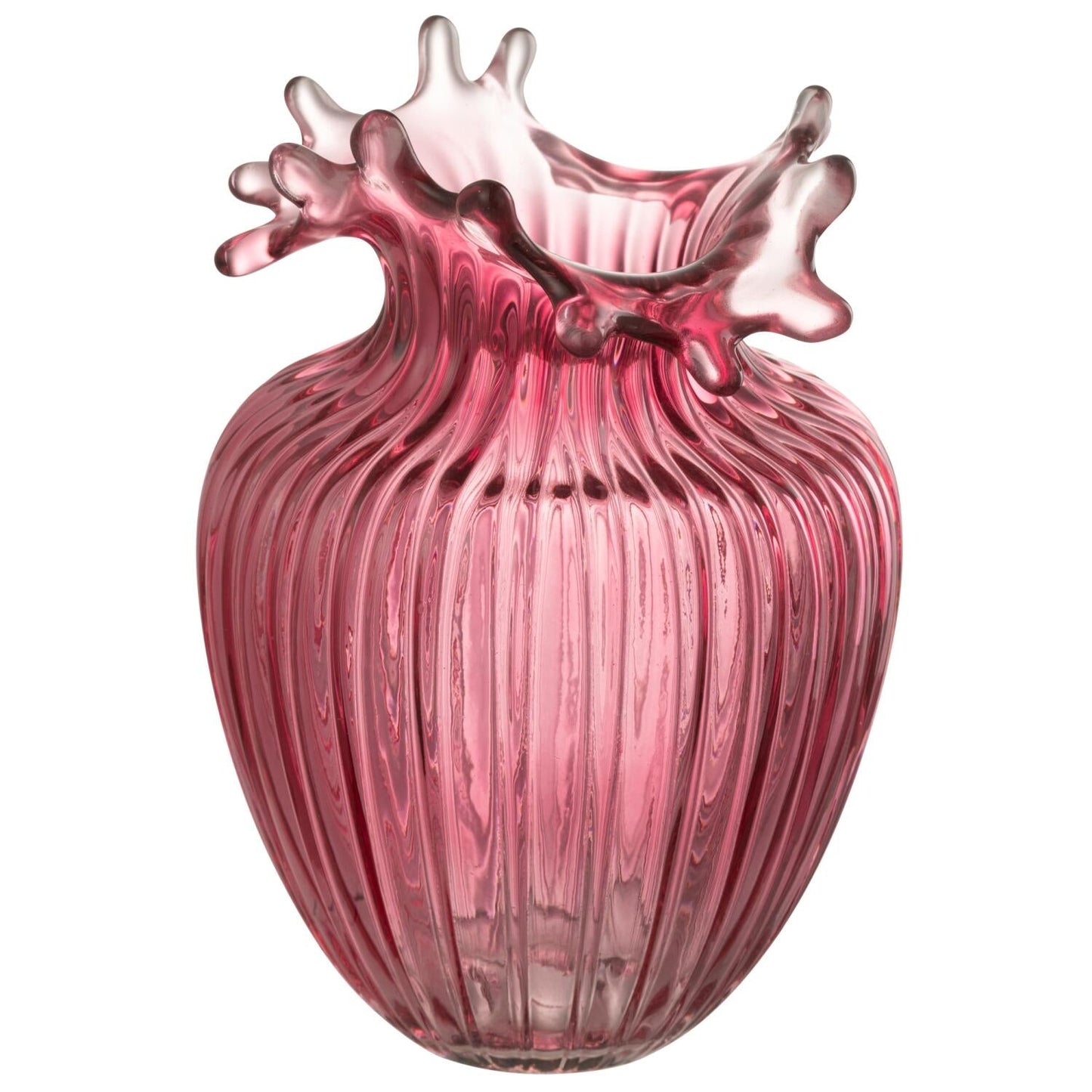 Vase fleur rose en verre JLINE