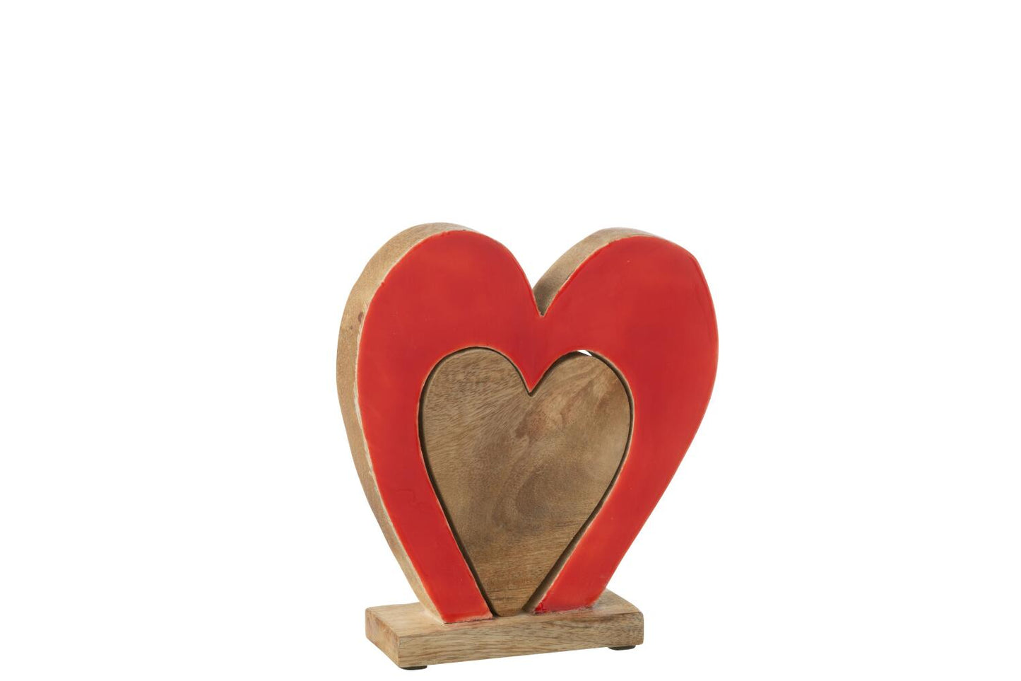 Cœur en bois 2 pièces rouge JLINE