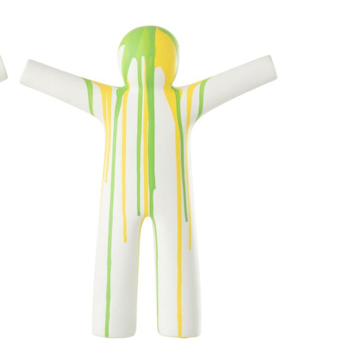 PETIT MAURICE blanc PEINT vert/jaune