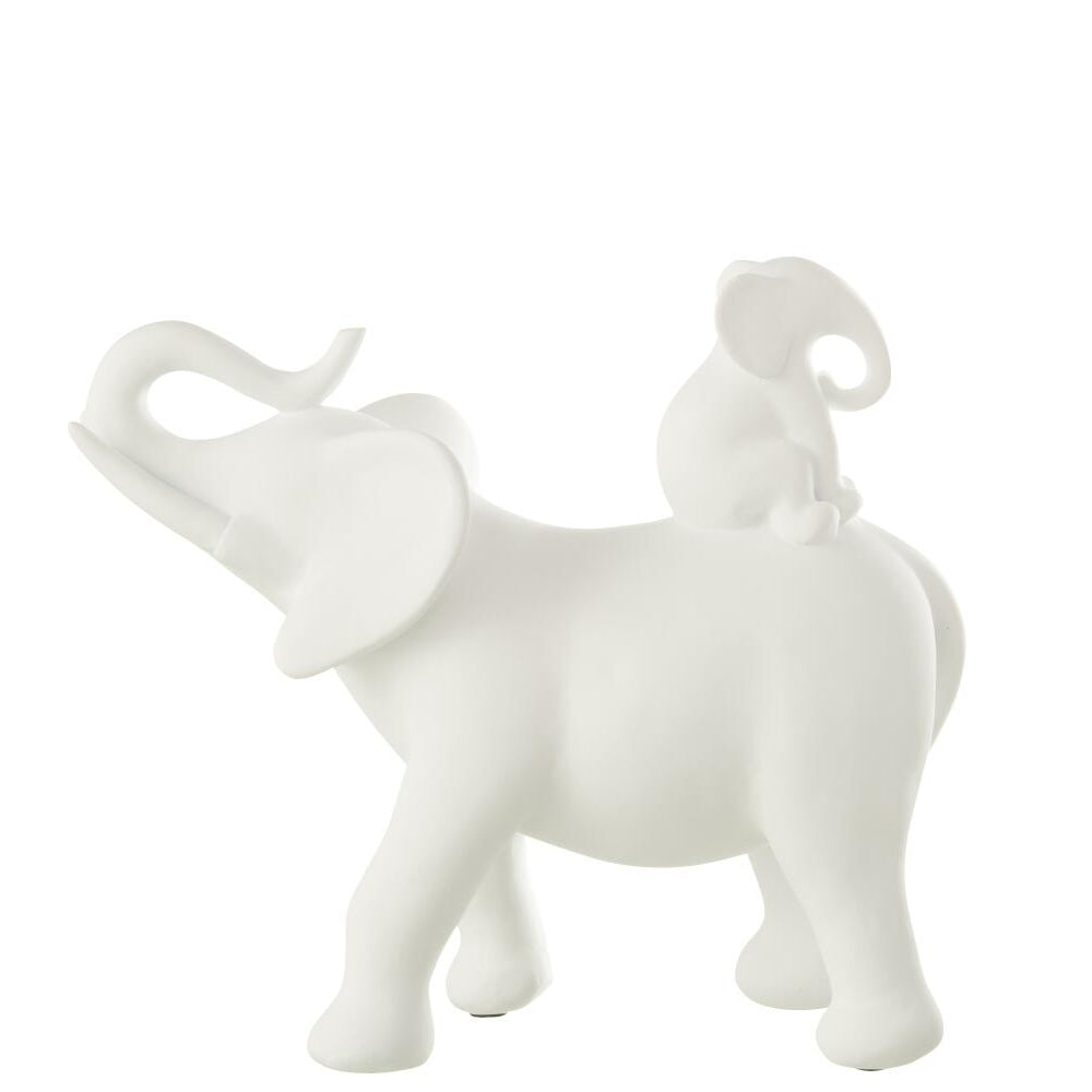 Eléphant blanc x2 bébé sur le dos JLINE