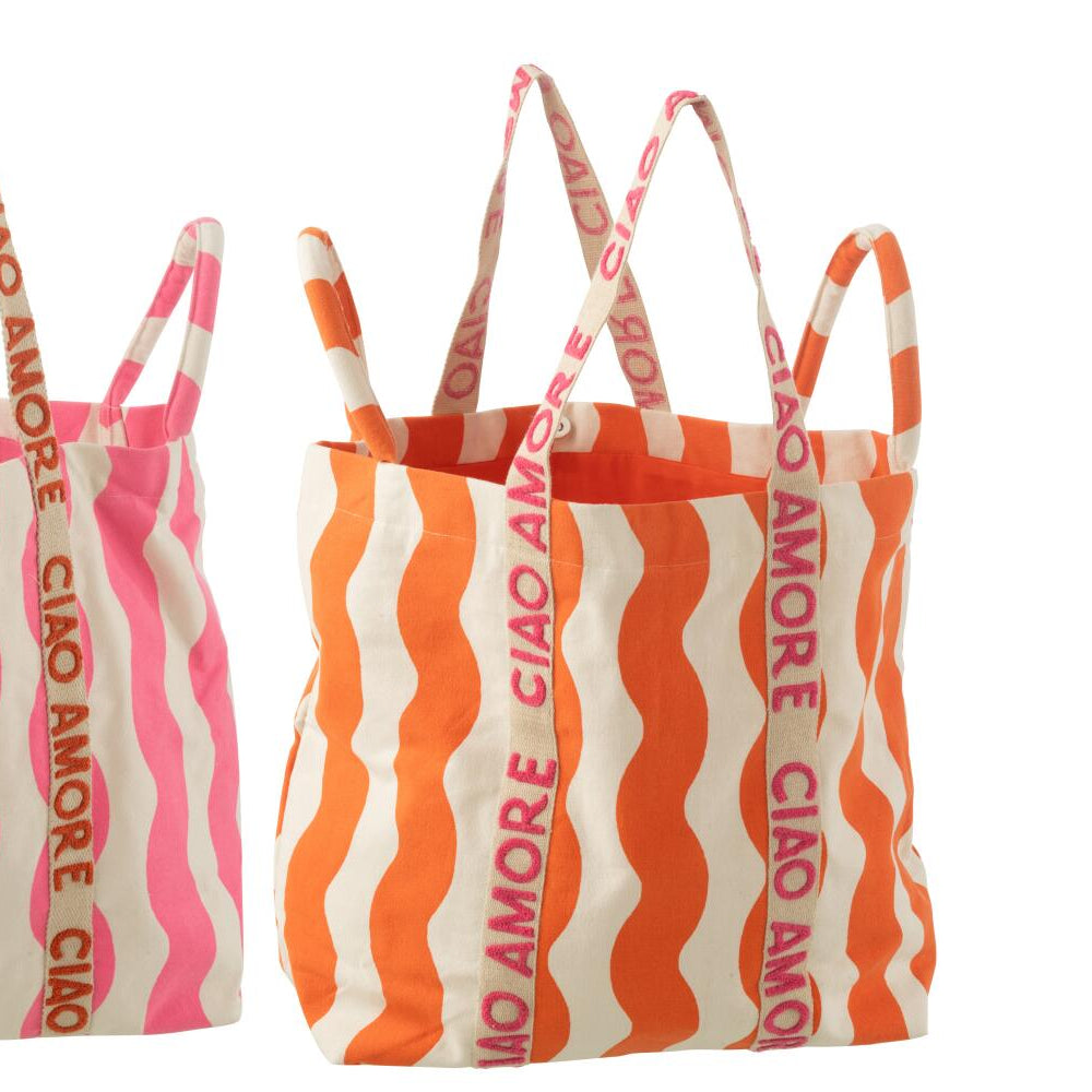 Sac de plage rose/orange ciao amore JLINE
