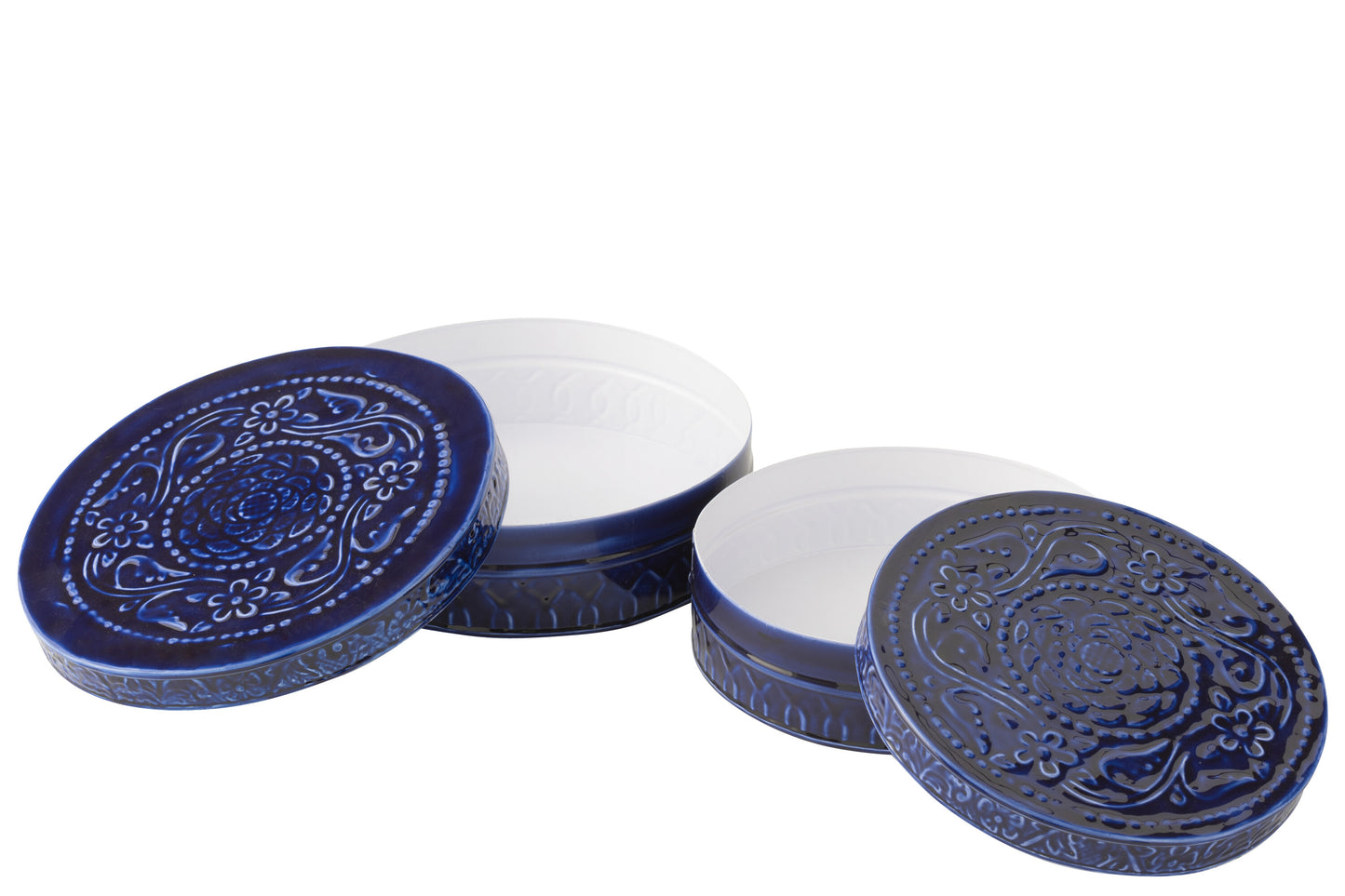 Boite ronde bleu métal x2 JLINE