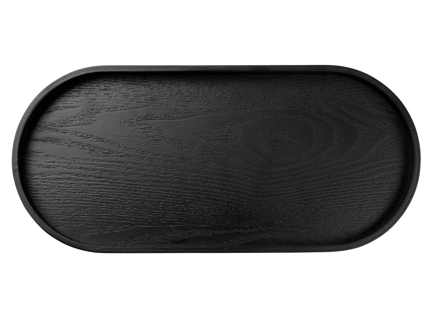 Plateau ovale noir wood 44x22 ASA