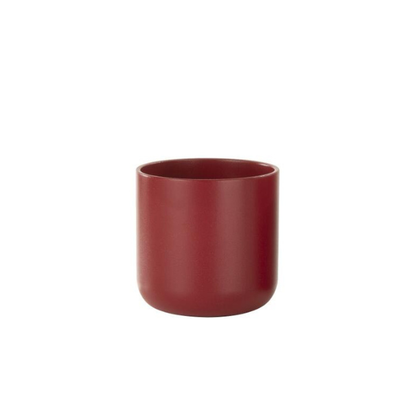 Cache-pot rouge lisse/strié JLINE