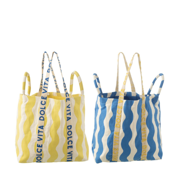 Sac de plage bleu/jaune dolce vita JLINE