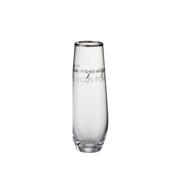 Verre à champagne transparent/argent JLINE