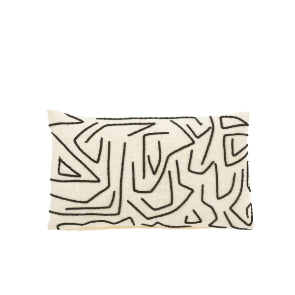 Coussin rectangle ligne noir/blanc coton JLINE