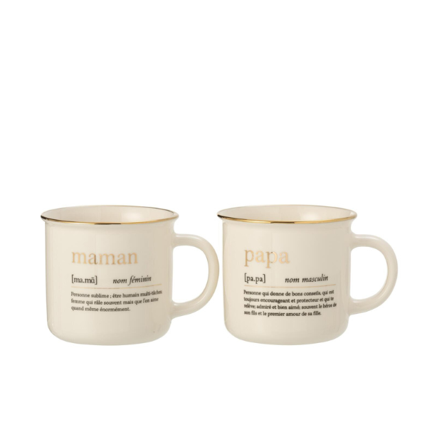 MUG MESSAGE MAMAN/PAPA OR JLINE
