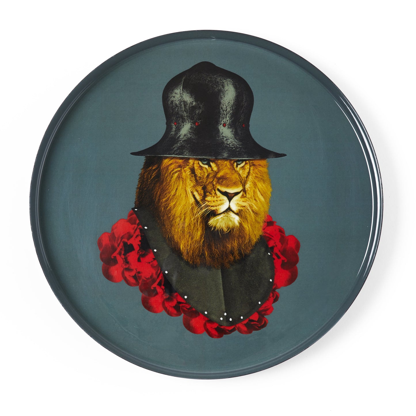 plateau rond métal Lion Quichotte GANGZAÏ