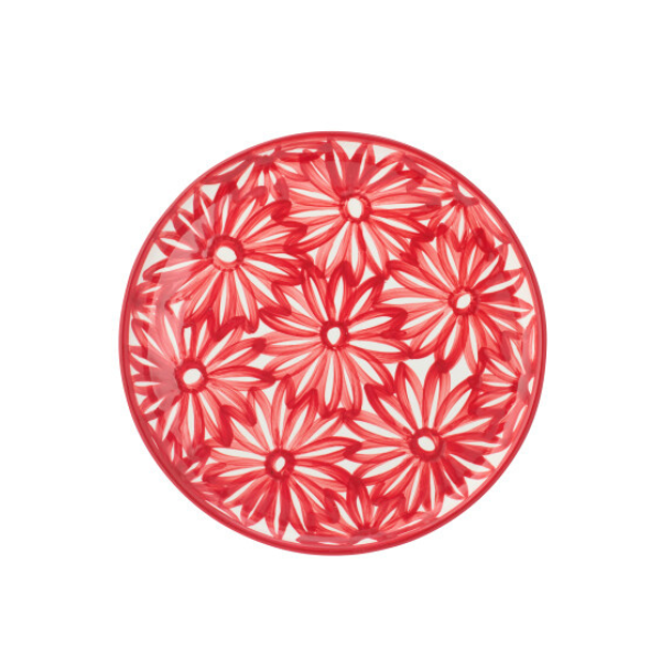 Assiette fleurs rouges diam34 JLINE