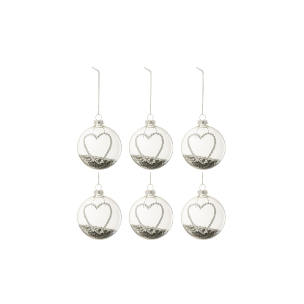 Boule de noël COEUR x6 JLINE