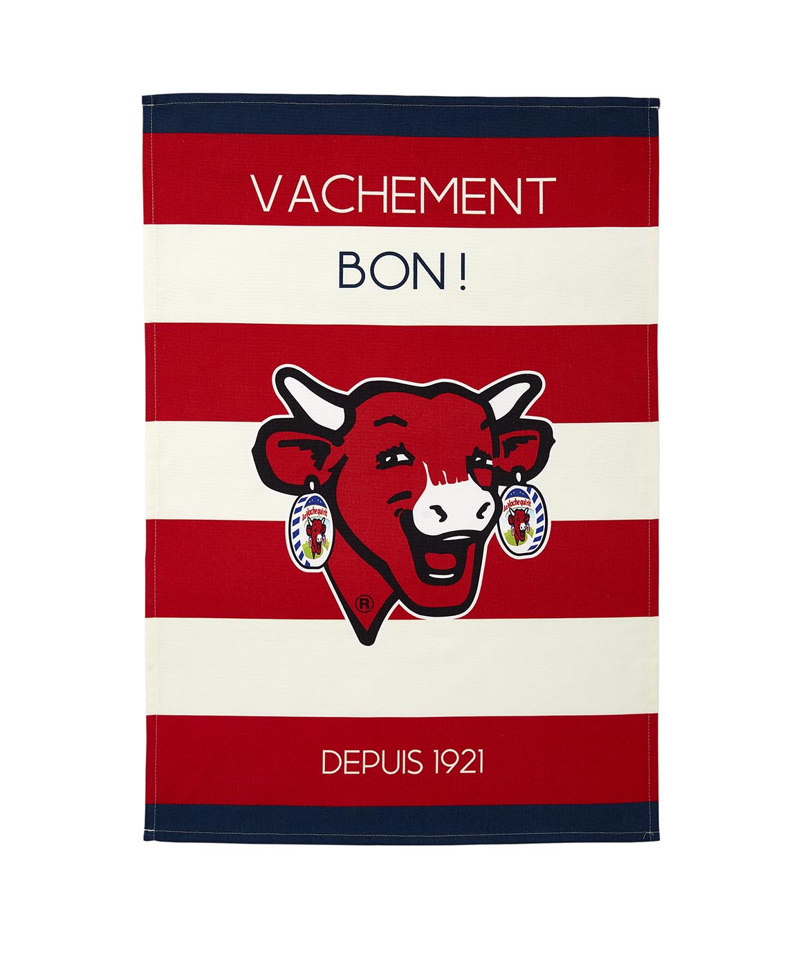 Torchon 50*75 LA VACHE QUI RIT® rayé rouge COUCKE