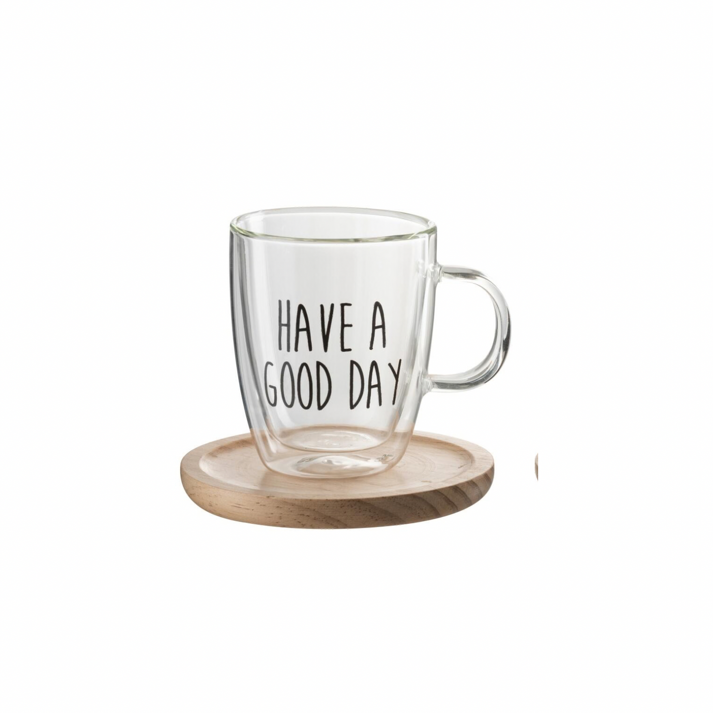 Tasse message + sous tasse bois JLINE