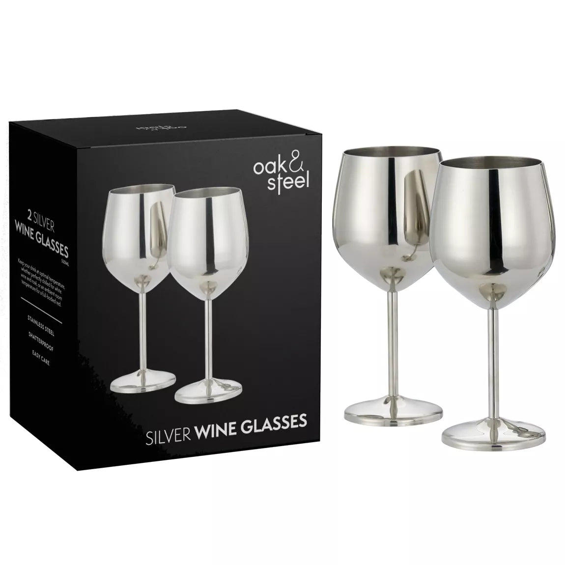 Verre à vin acier ARGENT