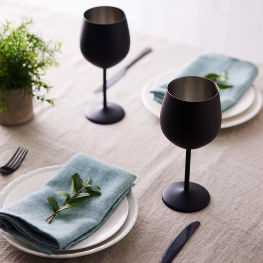 Verre à vin acier NOIR