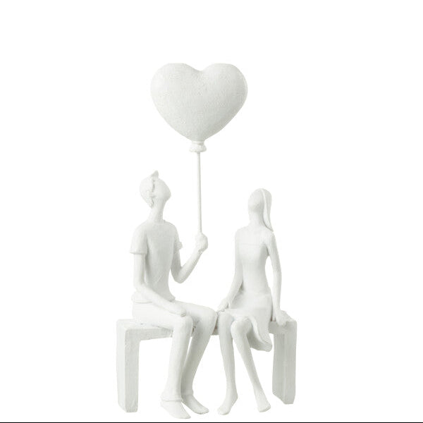 Couple avec ballon cœur blanc JLINE