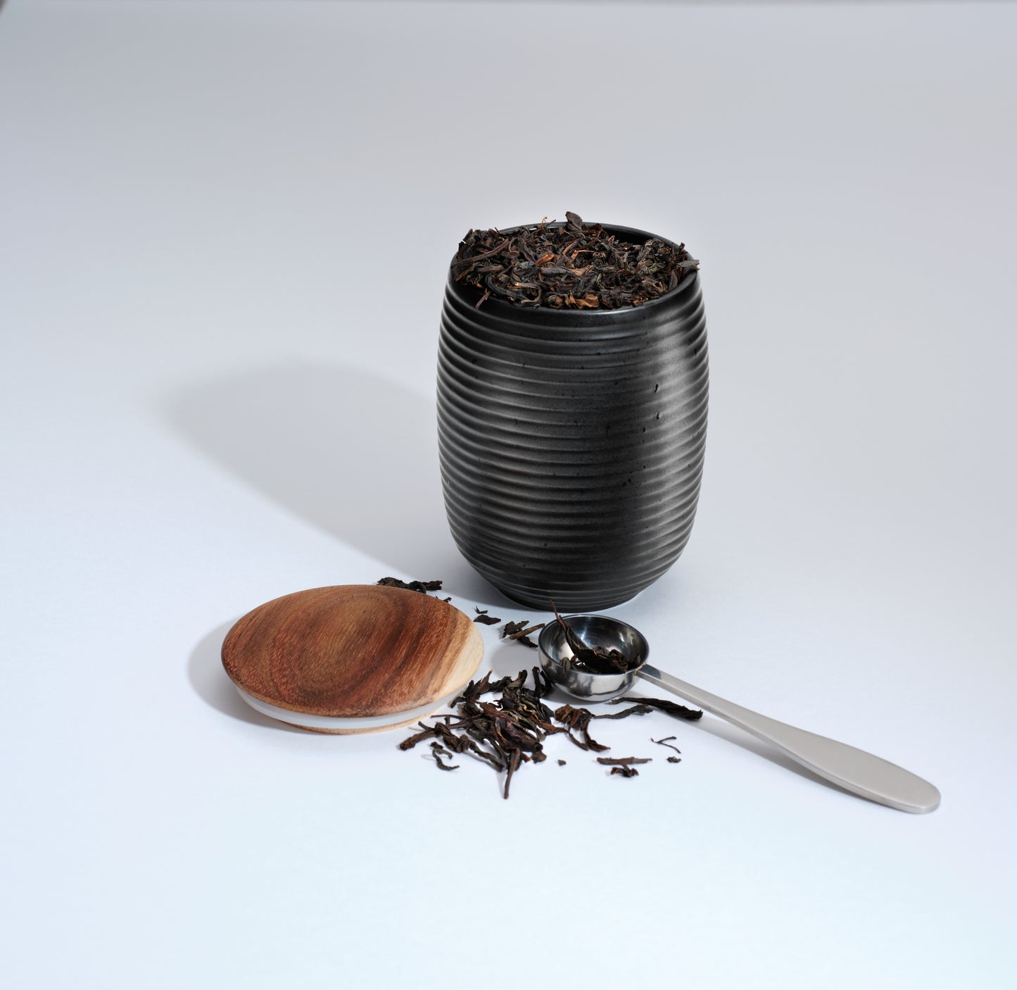Boite à thé noire couv bois ASA