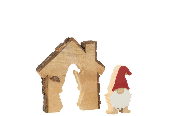 Maison père noël bois rouge JLINE
