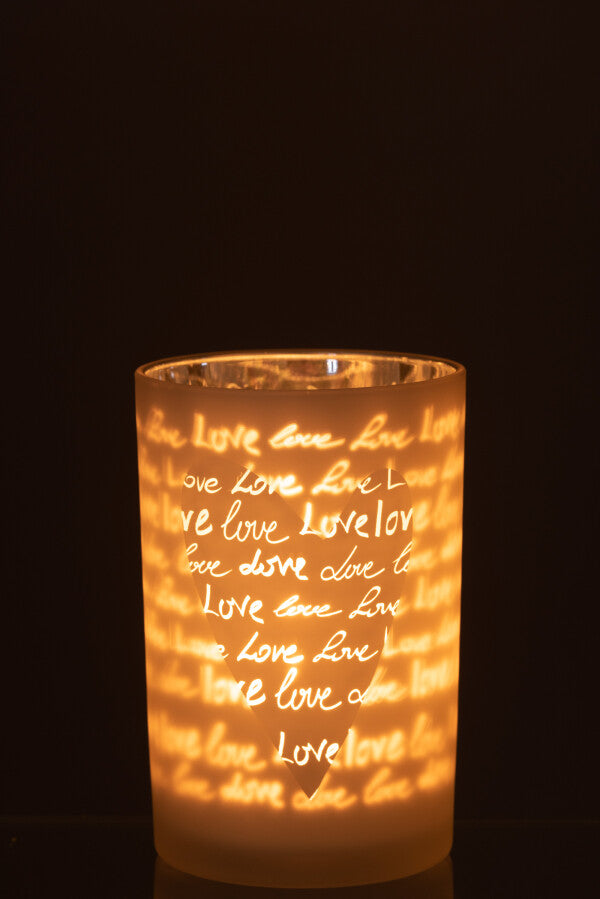 Photophore LOVE blanc H18 JLINE