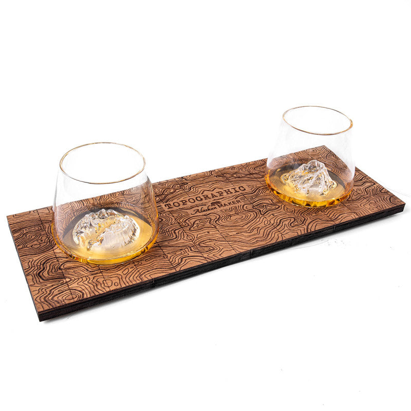 Présentoir bois 2 verres ALASKAN