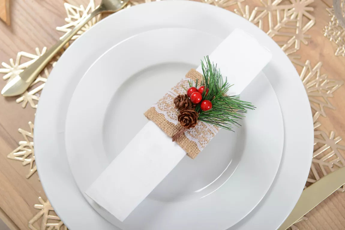 Rond de serviette Houx x4