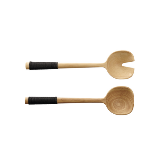 Couverts salade bois avec corde L24 ASA