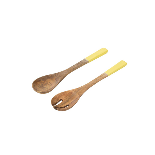 Couvert salade bois ORANGE/JAUNE JLINE