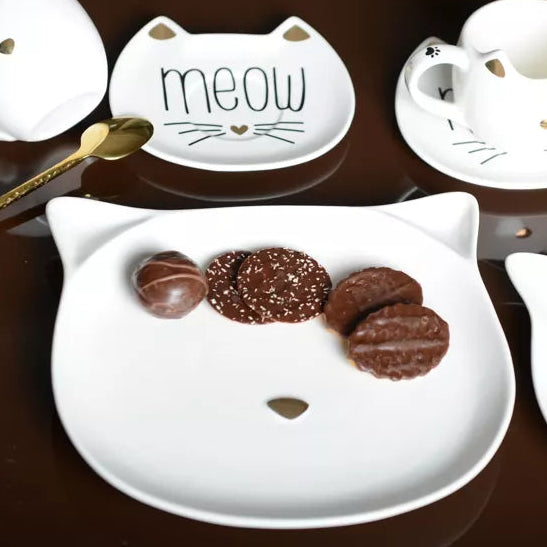 Assiette chat GM nez doré AULICA