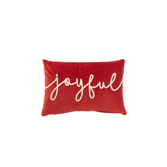 Coussin Joyful velours ROUGE JLINE