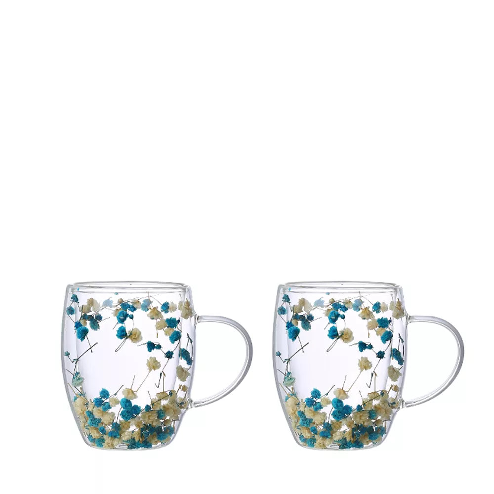Tasse double paroi fleurs séchées AULICA