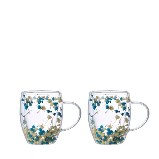 Tasse double paroi fleurs séchées AULICA