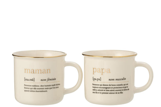 MUG MESSAGE MAMAN/PAPA OR JLINE