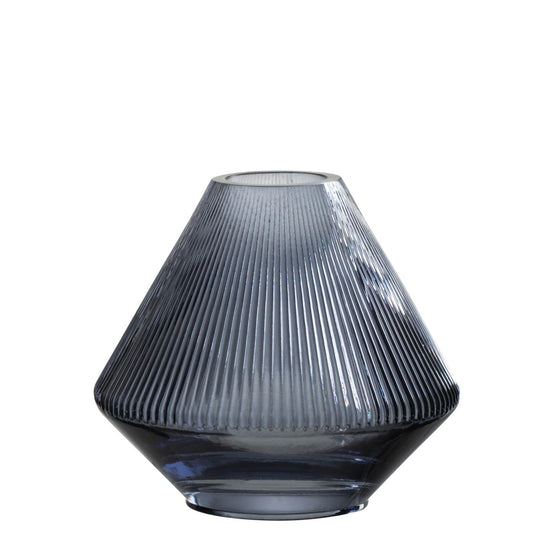 Vase LINA bleu nervure PM JLINE