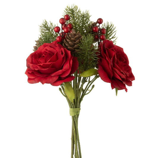 Bouquet noël pomme de pin/rose/baie JLINE