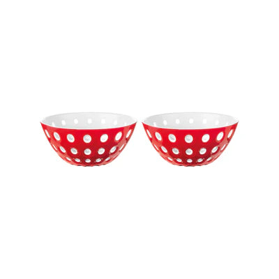 Bol x2 plastique rouge/blanc GUZZINI