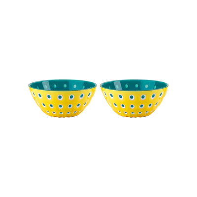Bol x2 plastique bleu/jaune GUZZINI