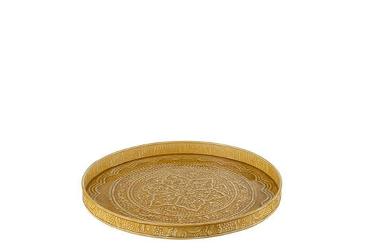 Plateau rond jaune métal diam35 JLINE