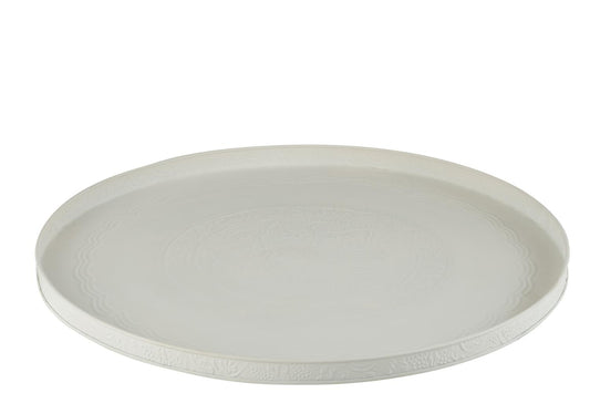 Plateau rond blanc métal diam60 JLINE