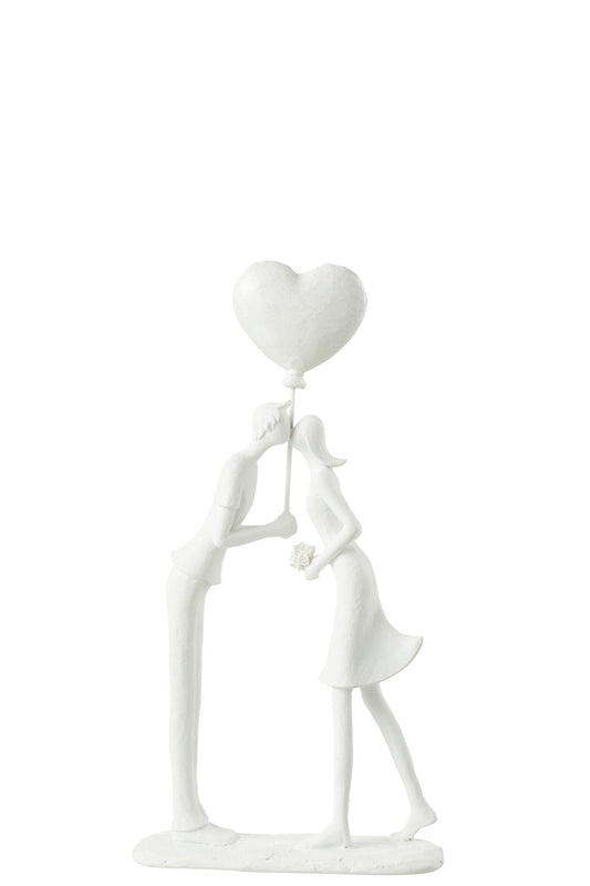 Couple bisou cœur blanc JLINE