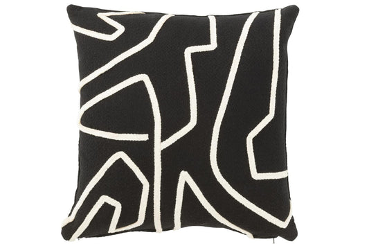 Coussin noir ligne blanche JLINE